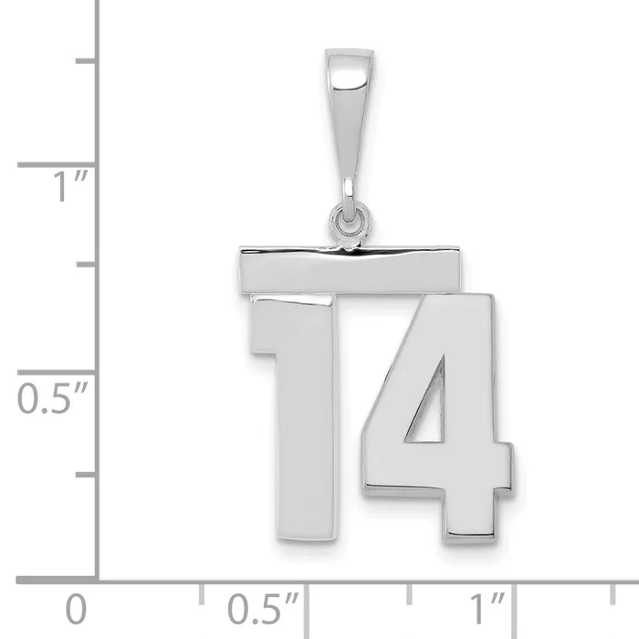 Charm Necklaces Goldia 14k White Goldw Medium Polished Number 14 Charm