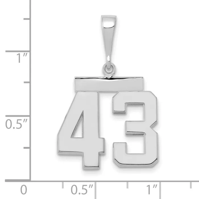 Charm Necklaces Goldia 14k White Goldw Medium Polished Number 43 Charm