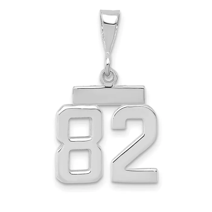 Charm Necklaces Goldia 14k White Goldw Small Polished Number 82 Charm
