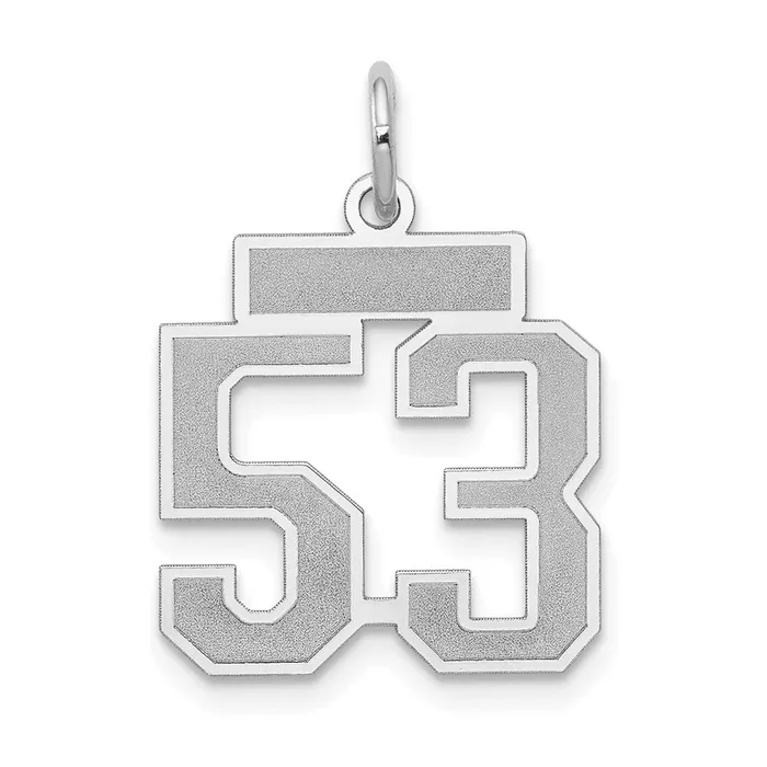 Charm Necklaces Goldia 14k White Goldw Small Satin Number 53 Charm