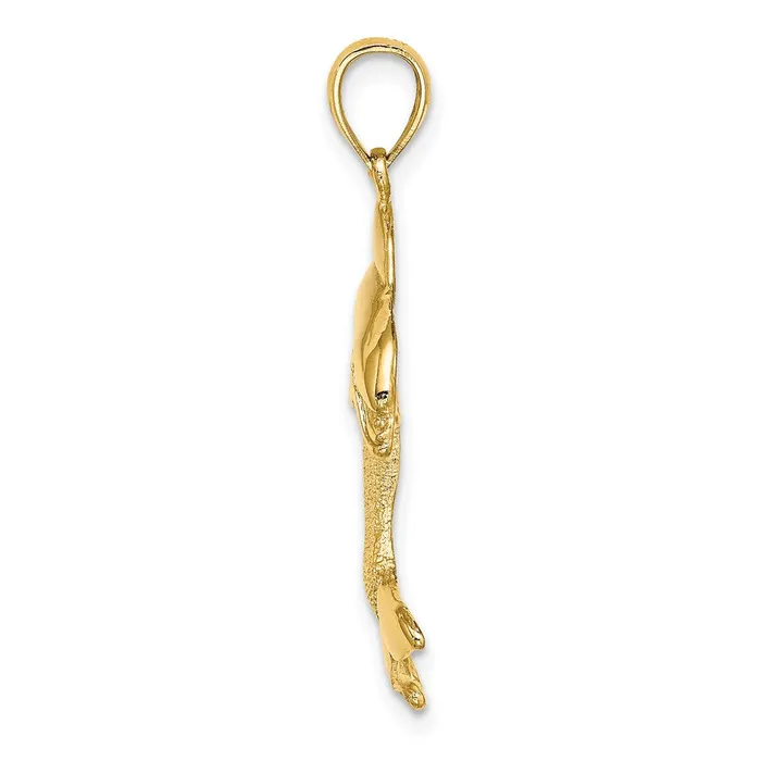 Charm Necklaces Goldia 14k Yellow Gold 2D Polished Dolphin Jumping Charm