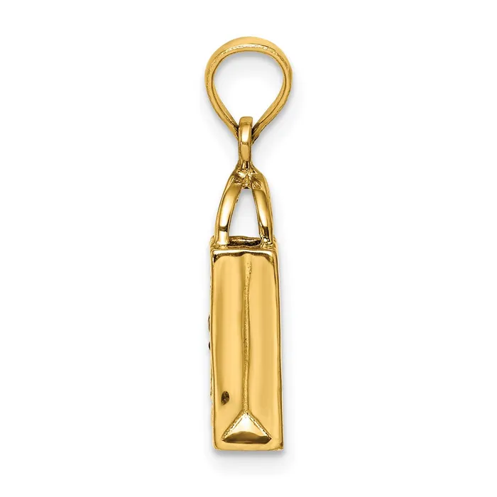 Charm Necklaces Goldia 14k Yellow Gold 3D Enameled JackoLantern Trick or Treat Bag Charm