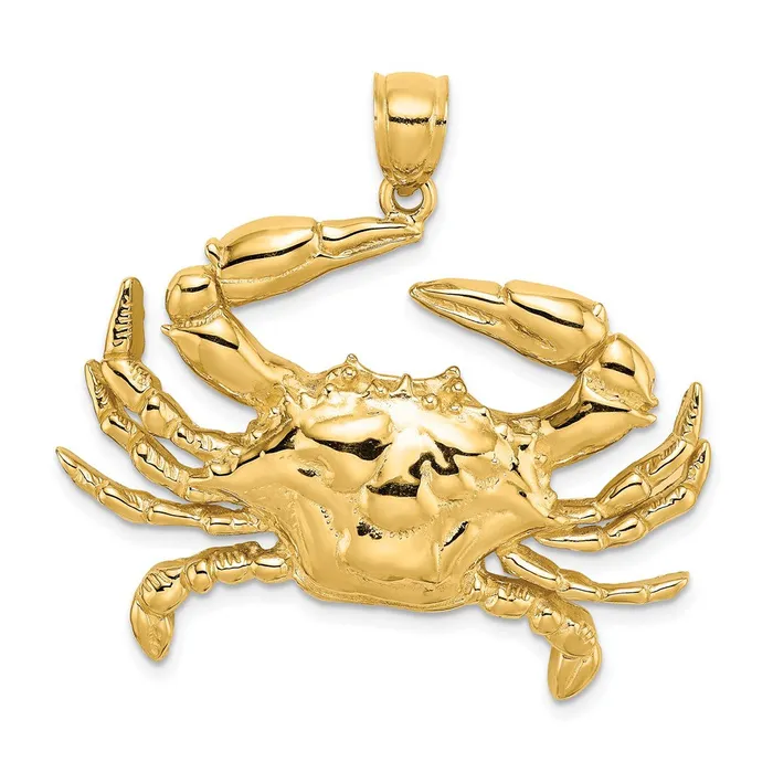 Charm Necklaces Goldia 14k Yellow Gold Blue Crab Charm