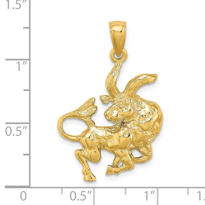 Charm Necklaces Goldia 14k Yellow Gold Large Taurus Zodiac Charm