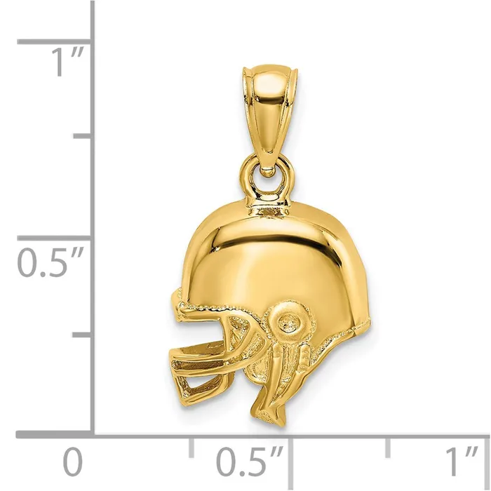 Charm Necklaces Goldia 14k Yellow Gold Polished OpenBacked Football Helmet Charm