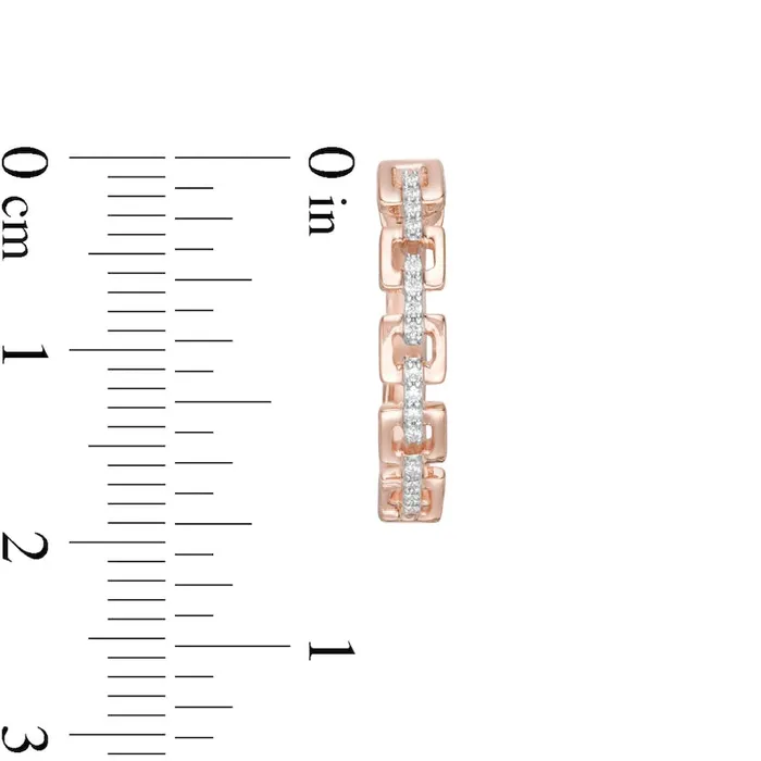 Earrings 007 CT TW Diamond Square Chain Link Hoop Earrings in 10K Rose Gold Goldia Earrings 007 CT TW Diamond Square Chain Link Hoop Earrings in 10K Rose Gold Goldia