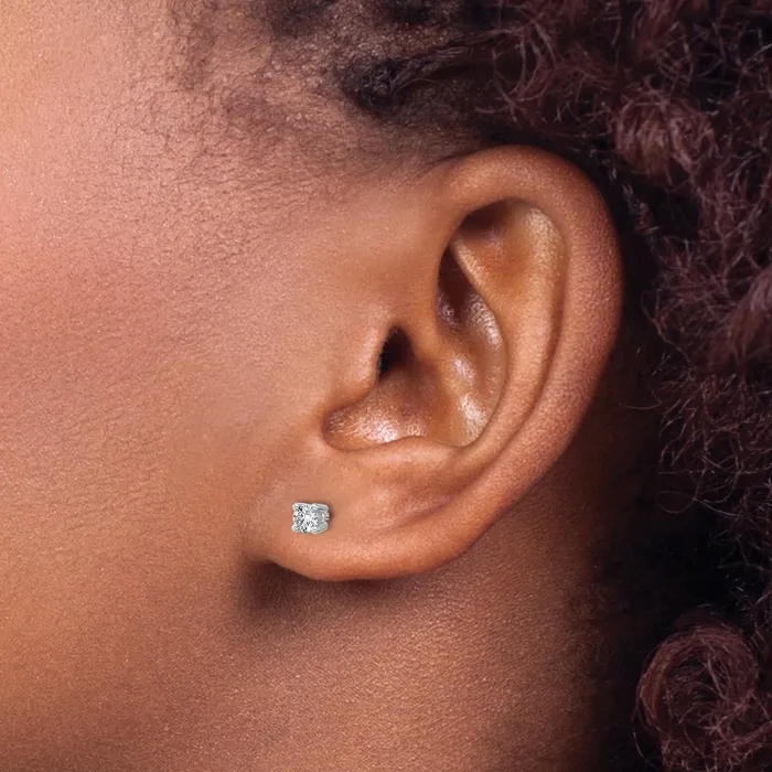 Earrings 14k White Gold 14 ctw Certified Lab Grown Diamond VSSI G Round 4 Prong Heavy Wt Stud Earrings Goldia