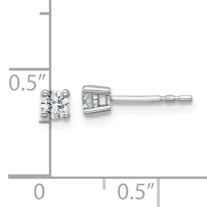 Earrings 14k White Gold 14 ctw Certified Lab Grown Diamond VSSI G Round 4 Prong Heavy Wt Stud Earrings Goldia