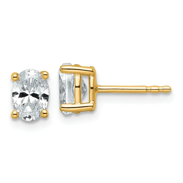Earrings 14k Yellow Gold 1 ctw Certified Lab Grown Diamond VSSI G Oval 4 Prong Heavy Wt Stud Earrings Goldia Earrings 14k Yellow Gold 1 ctw Certified Lab Grown Diamond VSSI G Oval 4 Prong Heavy Wt Stud Earrings Goldia