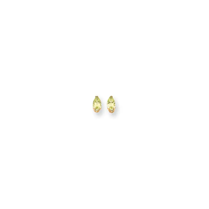 Earrings 14k Yellow Gold 5x3mm Pear Peridot Earrings Goldia