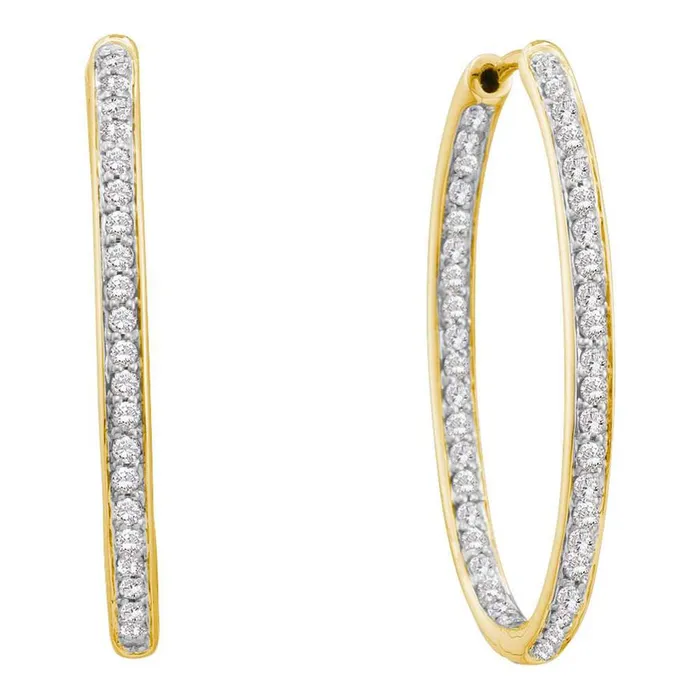 Earrings gndatlanta 14CTDiamond FASHION HIGH HOOPS EARRING