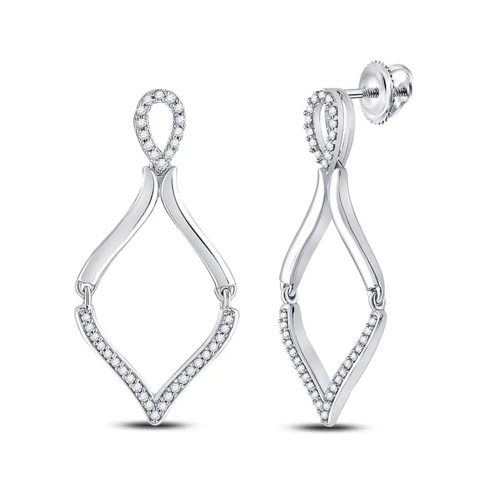 Earrings gndatlanta 14k White Gold Round Diamond Moving Dangle Earrings 15 Cttw Earrings gndatlanta 14k White Gold Round Diamond Moving Dangle Earrings 15 Cttw