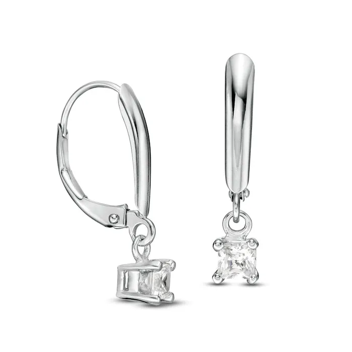 Earrings Goldia 033 CT TW Certified PrincessCut Diamond Solitaire Leverback Earrings in 14K White Gold IVS2 Earrings Goldia 033 CT TW Certified PrincessCut Diamond Solitaire Leverback Earrings in 14K White Gold IVS2
