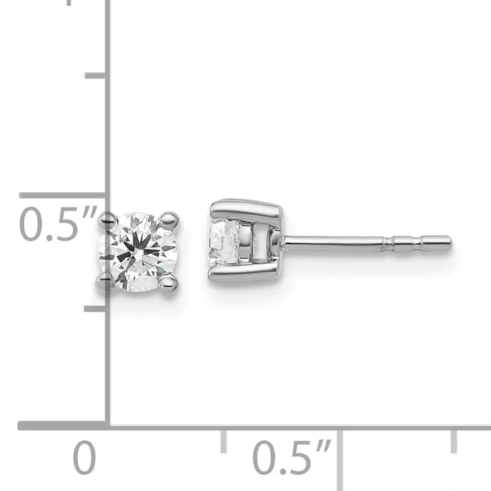 Earrings Goldia 14k White Gold 12 ctw Lab Grown Diamond VSSI G Round 4 Prong Heavy Wt Stud Earrings