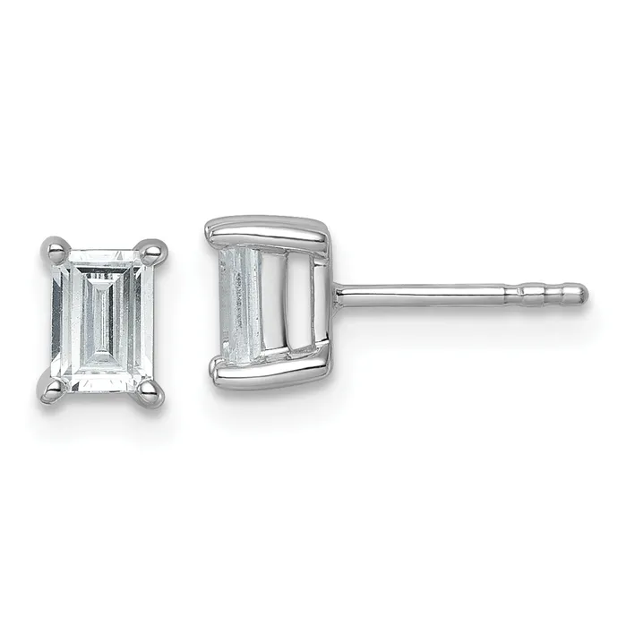 Earrings Goldia 14k White Gold 1 ctw Certified Lab Grown Diamond VSSI G Emerald 4 Prong Heavy Wt Stud Earrings Earrings Goldia 14k White Gold 1 ctw Certified Lab Grown Diamond VSSI G Emerald 4 Prong Heavy Wt Stud Earrings
