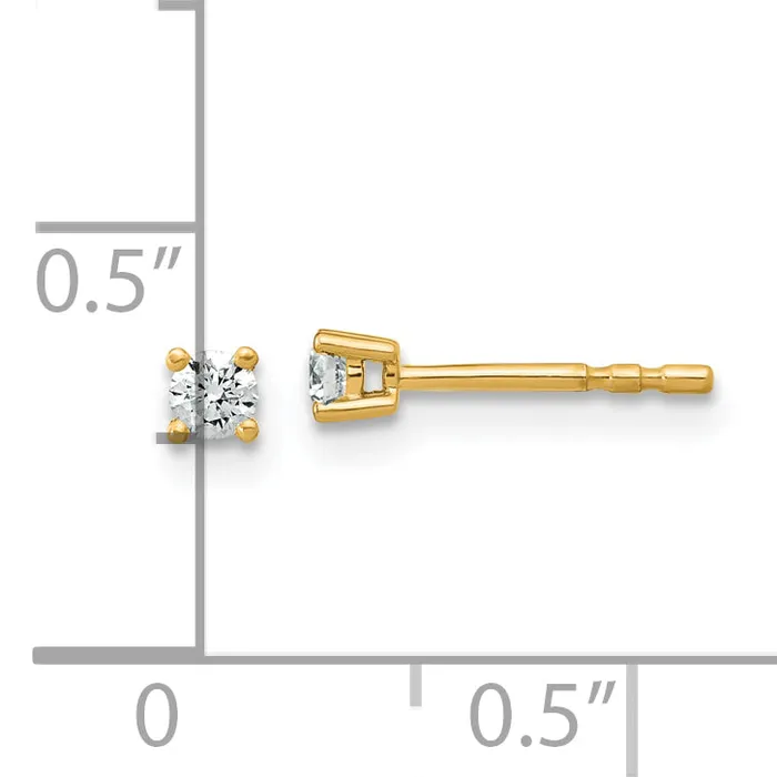 Earrings Goldia 14k Yellow Gold 110 ctw Lab Grown Diamond VSSI G Round 4 Prong Heavy Wt Stud Earrings