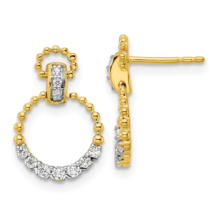 Earrings Goldia 14k Yellow Gold 14 Ct Lab Grown Diamond VSSI G Circle Dangle Post Earrings Earrings Goldia 14k Yellow Gold 14 Ct Lab Grown Diamond VSSI G Circle Dangle Post Earrings