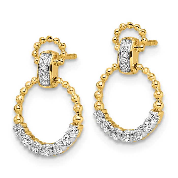 Earrings Goldia 14k Yellow Gold 14 Ct Lab Grown Diamond VSSI G Circle Dangle Post Earrings
