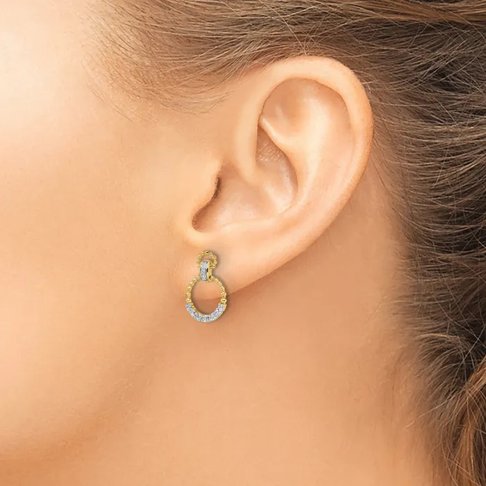 Earrings Goldia 14k Yellow Gold 14 Ct Lab Grown Diamond VSSI G Circle Dangle Post Earrings