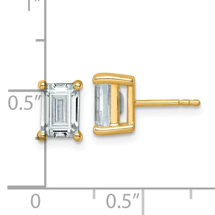 Earrings Goldia 14k Yellow Gold 3 ctw Certified Lab Grown Diamond VSSI G Emerald 4 Prong Heavy Wt Stud Earrings