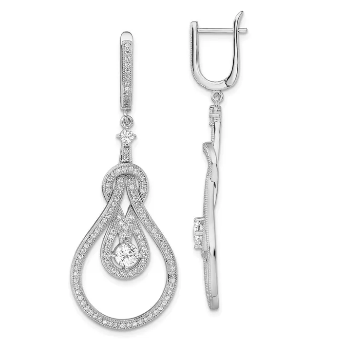 Earrings Goldia Brilliant Embers Sterling Silver Rhodiumplated 226 Stone CZ Hinged Hoop Chandelier Dangle Earrings Earrings Goldia Brilliant Embers Sterling Silver Rhodiumplated 226 Stone CZ Hinged Hoop Chandelier Dangle Earrings