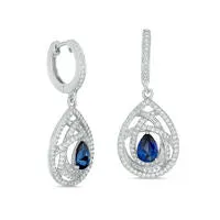 Earrings Goldia PearShaped LabCreated Blue and White Sapphire Teardrop Earrings in Sterling Silver Earrings Goldia PearShaped LabCreated Blue and White Sapphire Teardrop Earrings in Sterling Silver