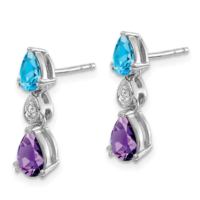 Earrings Goldia Solid 14k White Gold Simulated Blue TopazAmethystCZ Earrings Earrings Goldia Solid 14k White Gold Simulated Blue TopazAmethystCZ Earrings