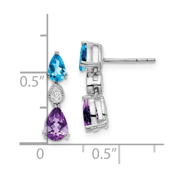 Earrings Goldia Solid 14k White Gold Simulated Blue TopazAmethystCZ Earrings Earrings Goldia Solid 14k White Gold Simulated Blue TopazAmethystCZ Earrings