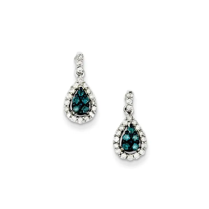 Earrings Goldia Sterling Silver Blue and White Diamond Earrings
