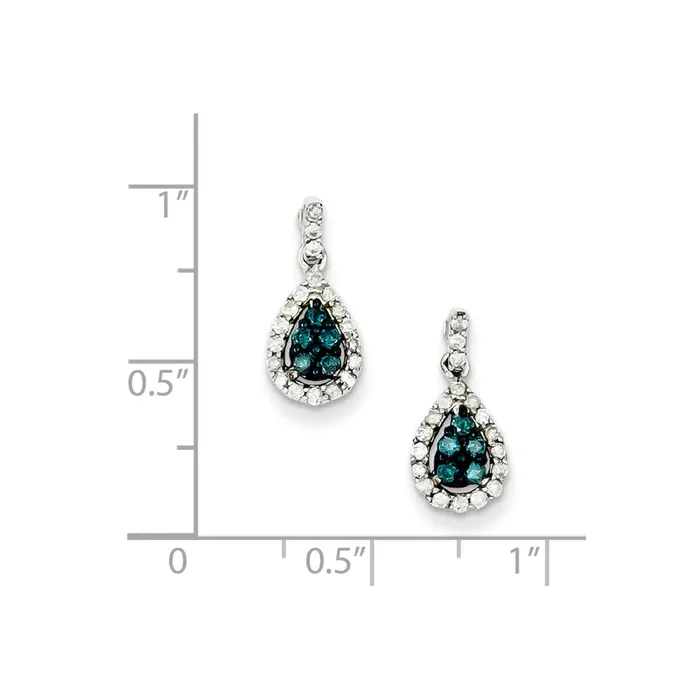 Earrings Goldia Sterling Silver Blue and White Diamond Earrings