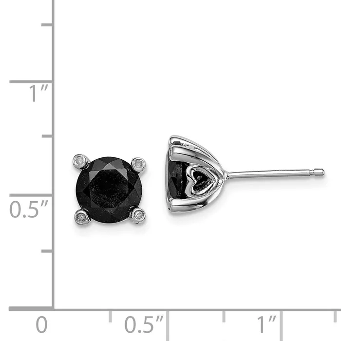 Earrings Goldia Sterling Silver Rhodiumplated Black Sapphire u0026 Diamond Post Earrings