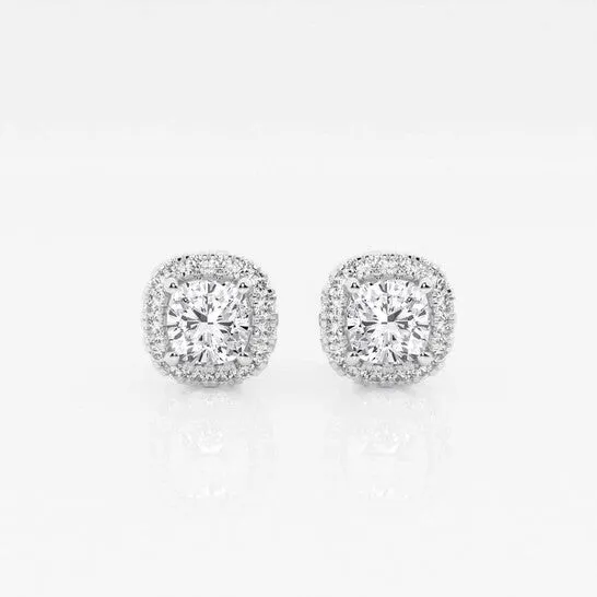 Earrings JMS always Original Brilliant Diamond 14KT White Gold 1 15 cttw CushionCut Lab Grown Diamond Halo Stud Earrings for Women GVSSI GSI Earrings JMS always Original Brilliant Diamond 14KT White Gold 1 15 cttw CushionCut Lab Grown Diamond Halo Stud Earrings for Women GVSSI GSI
