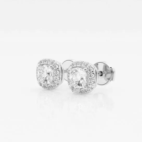 Earrings JMS always Original Brilliant Diamond 14KT White Gold 1 15 cttw CushionCut Lab Grown Diamond Halo Stud Earrings for Women GVSSI GSI Earrings JMS always Original Brilliant Diamond 14KT White Gold 1 15 cttw CushionCut Lab Grown Diamond Halo Stud Earrings for Women GVSSI GSI