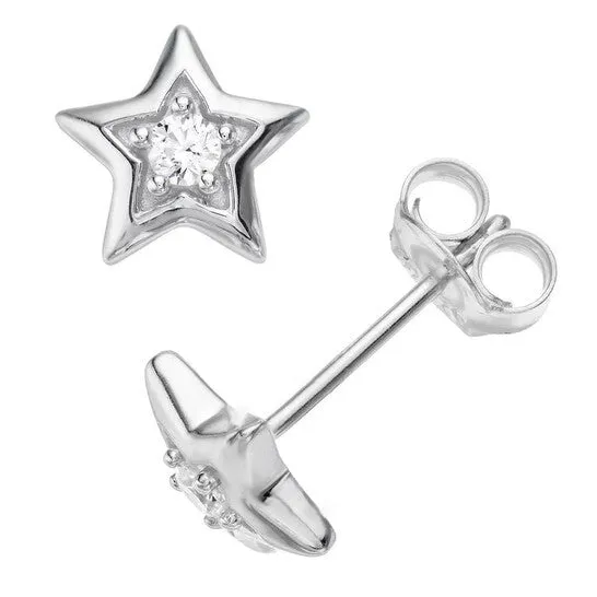 Earrings JMS always Original Diamond Muse 010 cttw Sterling Silver Diamond Star Stud Earrings Earrings JMS always Original Diamond Muse 010 cttw Sterling Silver Diamond Star Stud Earrings