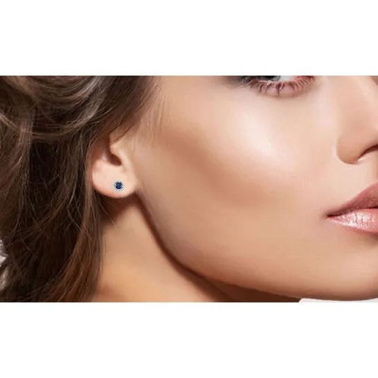 Earrings JMS always Original DiamondMuse Aqua and White Sapphire Birthstone Earring in Sterling Silver Earrings JMS always Original DiamondMuse Aqua and White Sapphire Birthstone Earring in Sterling Silver