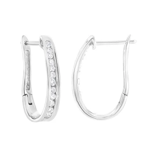 Earrings JMS always Original Haus of Brilliance 10k White Gold Plated Sterling Silver 12 cttw LabGrown Diamond Hoop Earring FG Color VS2SI1 Clarity Earrings JMS always Original Haus of Brilliance 10k White Gold Plated Sterling Silver 12 cttw LabGrown Diamond Hoop Earring FG Color VS2SI1 Clarity