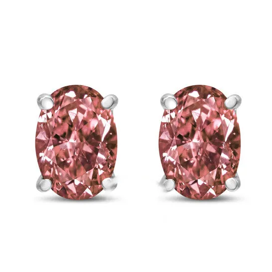 Earrings Original Haus of Brilliance 14K White Gold 12 Cttw Lab Grown Pink Oval 4 Prong Set Classic Diamond Solitaire Stud Earrings Pink Color VS2SI1 Clarity JMS always Earrings Original Haus of Brilliance 14K White Gold 12 Cttw Lab Grown Pink Oval 4 Prong Set Classic Diamond Solitaire Stud Earrings Pink Color VS2SI1 Clarity JMS always