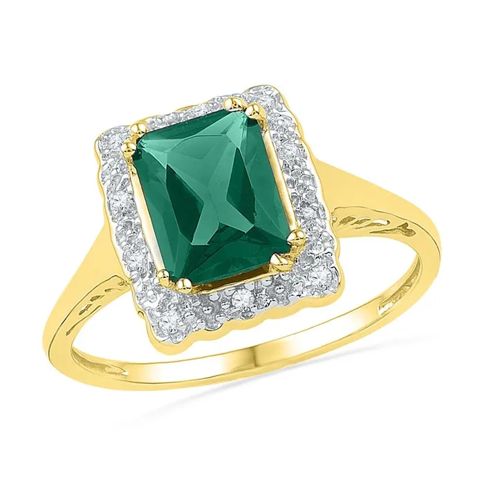 gndatlanta 10k Yellow Gold Emerald Created Emerald Solitaire Ring 134 Cttw Rings gndatlanta 10k Yellow Gold Emerald Created Emerald Solitaire Ring 134 Cttw Rings