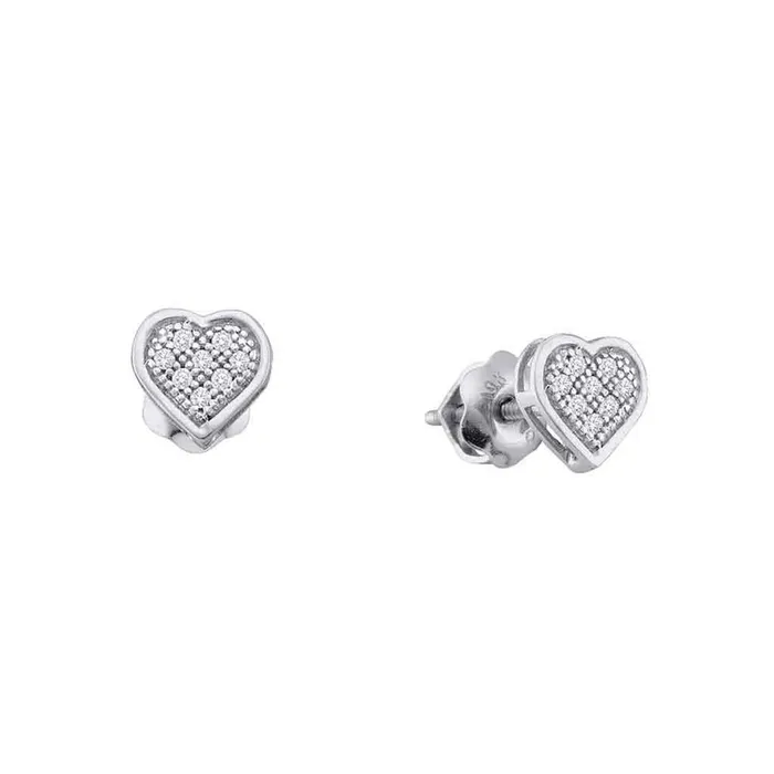 gndatlanta 14k White Gold Round Diamond Heart Cluster Earrings 15 Cttw Earrings gndatlanta 14k White Gold Round Diamond Heart Cluster Earrings 15 Cttw Earrings