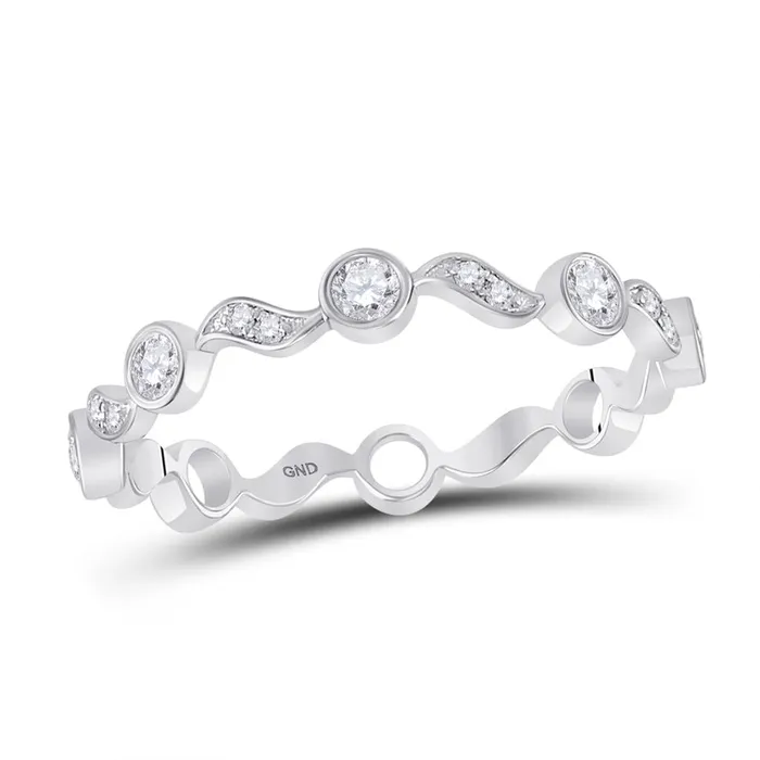 gndatlanta 14k White Gold Round Diamond Stackable Band Ring 14 Cttw Rings gndatlanta 14k White Gold Round Diamond Stackable Band Ring 14 Cttw Rings