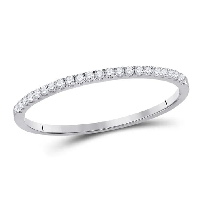 gndatlanta 14k White Gold Round Diamond Timeless Stackable Band Ring 18 Ctw Rings gndatlanta 14k White Gold Round Diamond Timeless Stackable Band Ring 18 Ctw Rings