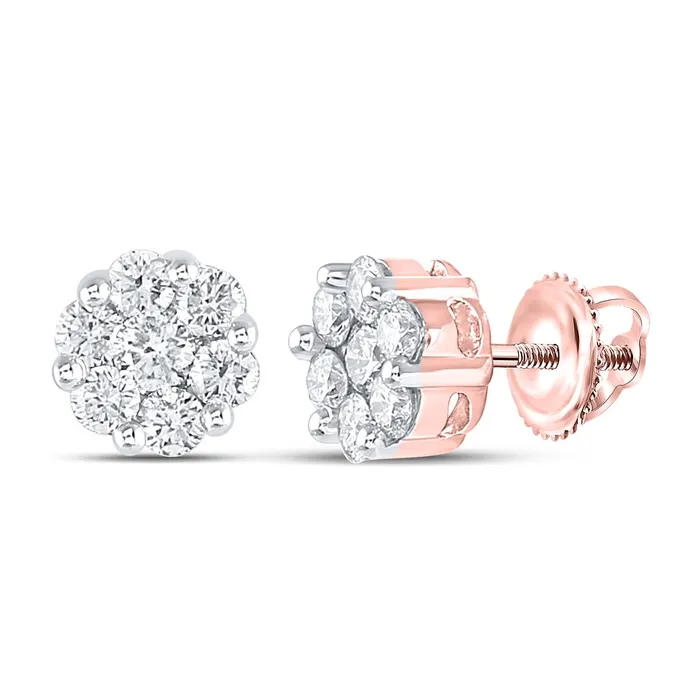 gndatlanta Earrings 1 CTDiamond FLOWER EARRINGS