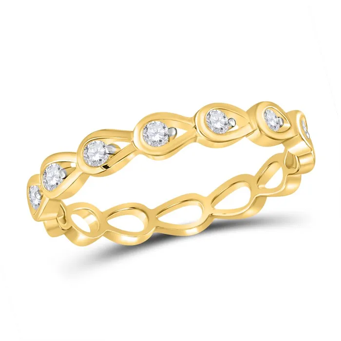 gndatlanta Rings 10k Yellow Gold Round Diamond Stackable Band Ring 15 Cttw gndatlanta Rings 10k Yellow Gold Round Diamond Stackable Band Ring 15 Cttw