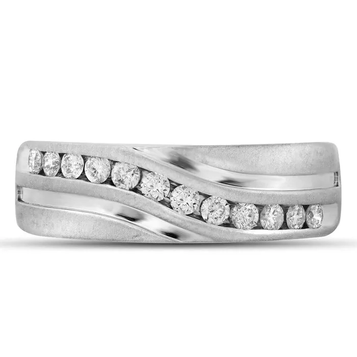 gndatlanta Rings 14k White Gold Round Diamond Wedding Band Ring 1 Cttw gndatlanta Rings 14k White Gold Round Diamond Wedding Band Ring 1 Cttw