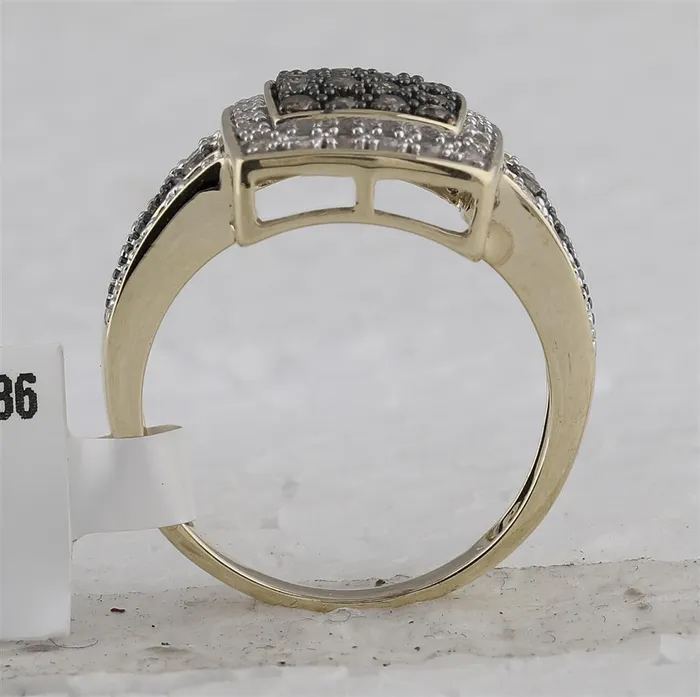 gndatlanta Rings 14k Yellow Gold Round Brown Diamond Cluster Ring 12 Cttw