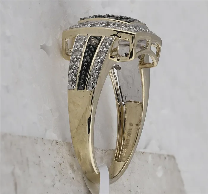 gndatlanta Rings 14k Yellow Gold Round Brown Diamond Cluster Ring 12 Cttw