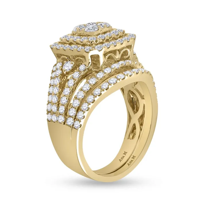 gndatlanta Rings 14k Yellow Gold Round Diamond Bridal Wedding Ring Set 134 Cttw