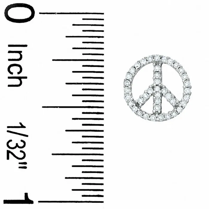 Goldia 025 CT TW Diamond Peace Sign Stud Earrings in 10K White Gold Earrings Goldia 025 CT TW Diamond Peace Sign Stud Earrings in 10K White Gold Earrings