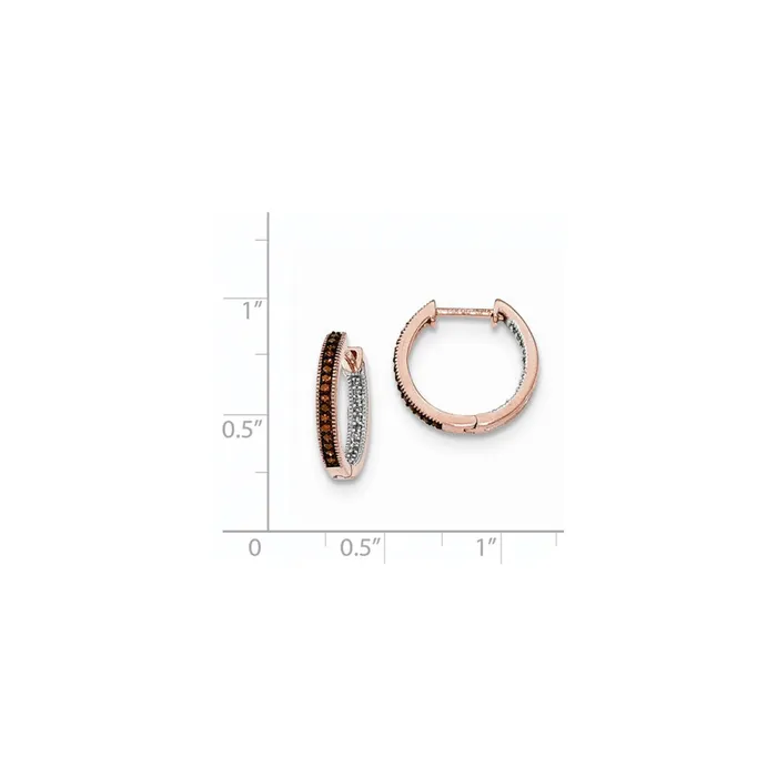 Goldia 14K Rose Gold 23mm In u0026 Out Real Diamond Hinged Hoop Earrings Earrings