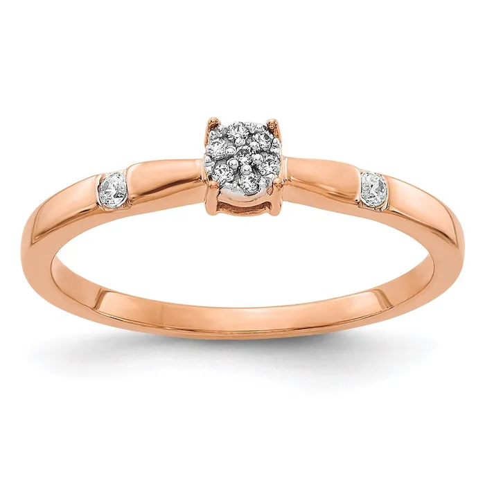 Goldia 14k Rose Gold Real Diamond Cluster Ring Rings
